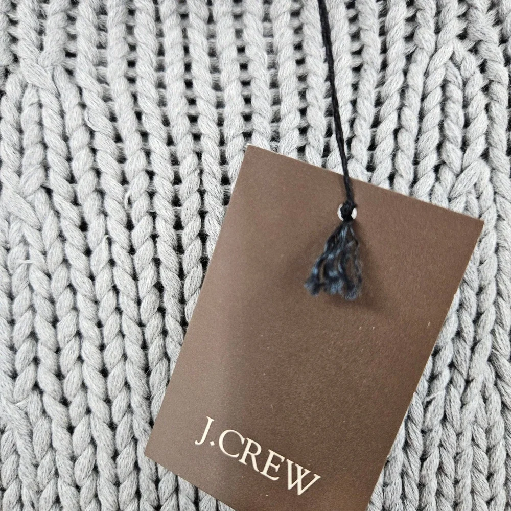 Vintage J. Crew Rollneck Handknit Sweater Gray Fisherman NWT Oarsman L